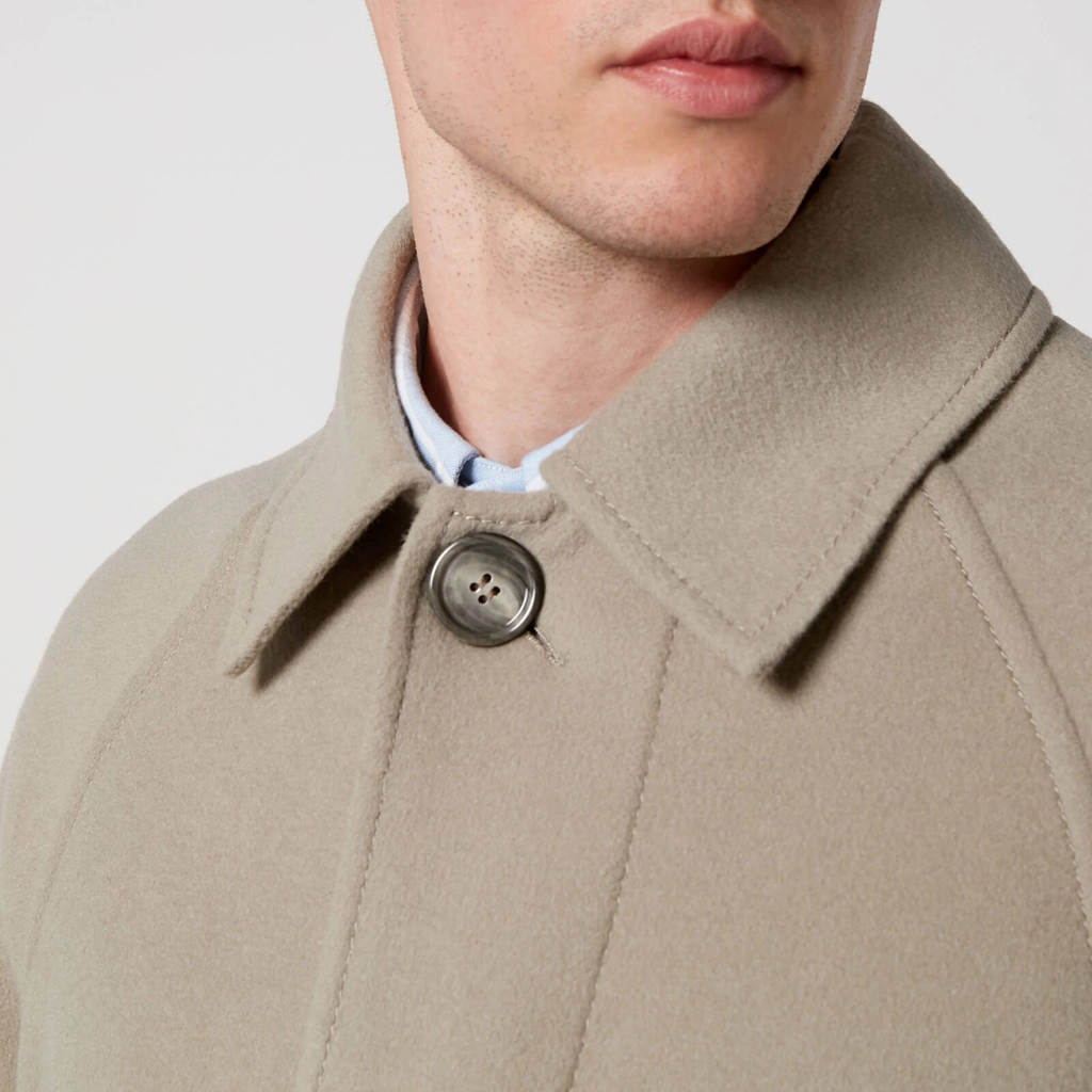 AMI Paris Long Belted Wool and Cashmere-Blend Coat - IT 50/L